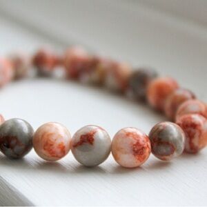 Red Net Jasper Gemstone Chakra Balancing Energy Bracelet